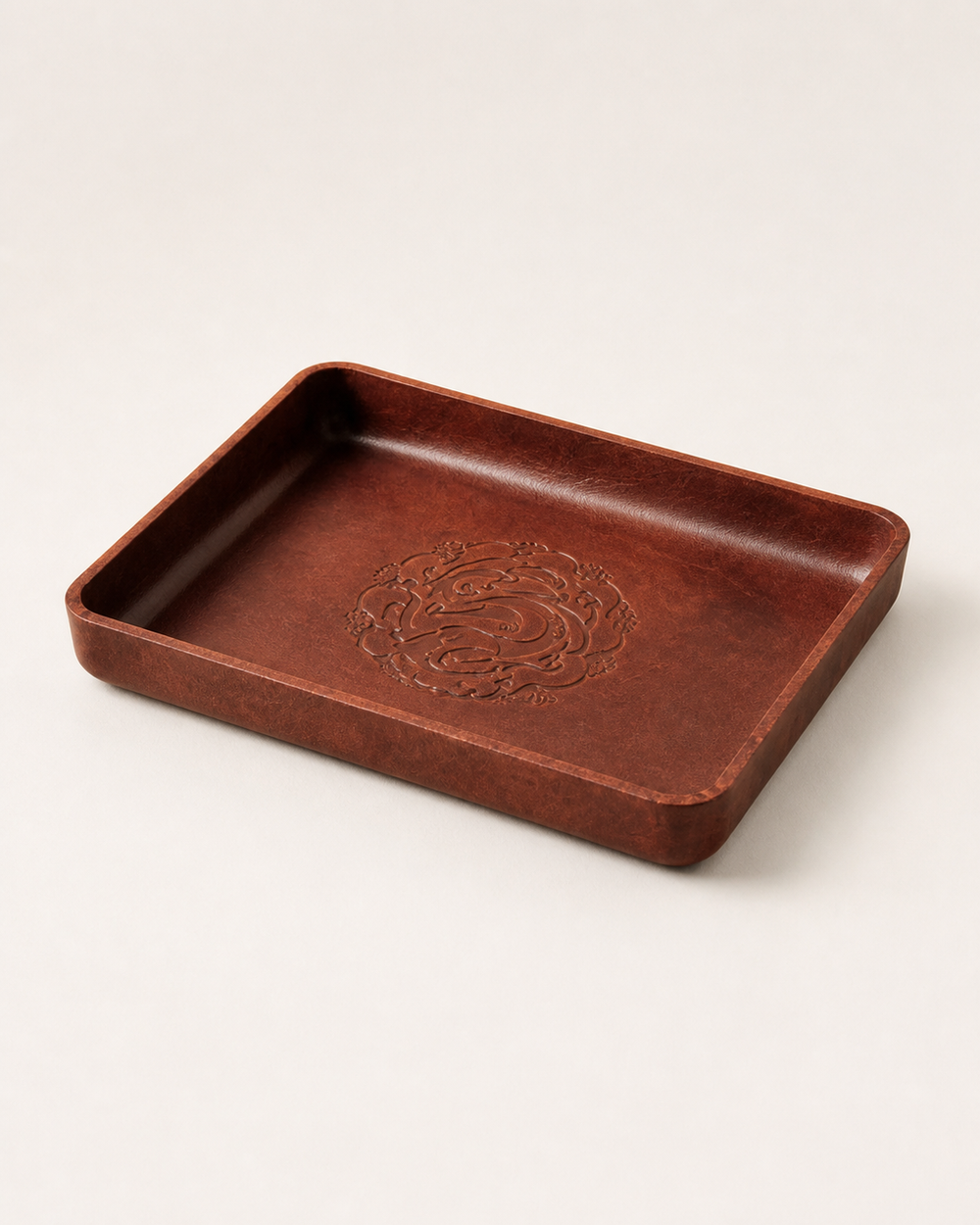 Leather catch-all tray
